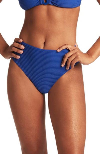 Sea Level Retro High Waist Bikini Bottoms In Royal