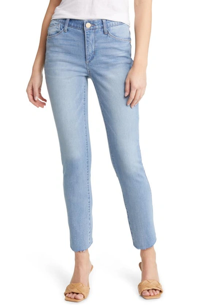 Wit & Wisdom 'ab'solution High Waist Raw Hem Skinny Crop Jeans In Light Blue Artisanal