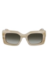 Lanvin 50mm Gradient Square Sunglasses In Ivory Horn
