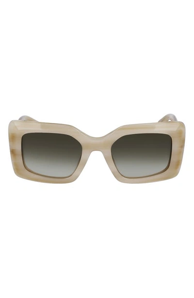 Lanvin 50mm Gradient Square Sunglasses In Ivory Horn
