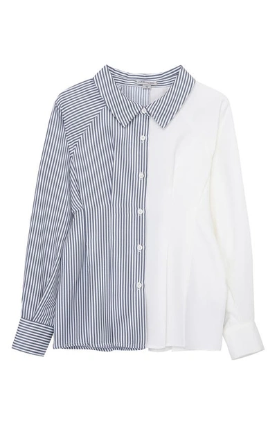 Habitual Kids' Coloblock Stripe Shirt In Blue/ White Multi