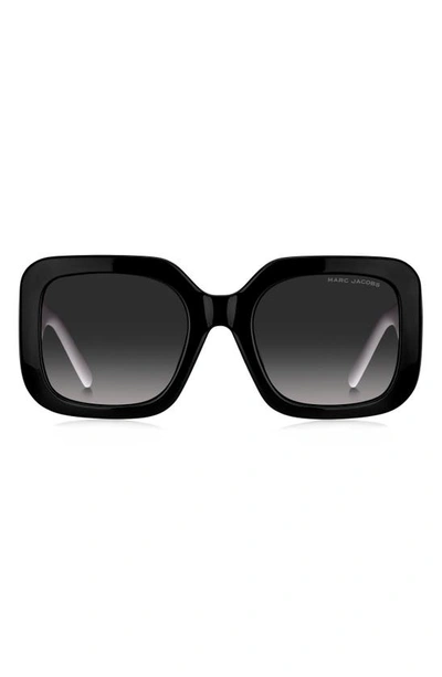 Marc Jacobs 53mm Gradient Square Sunglasses In Black White Grey