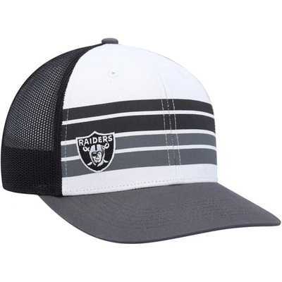 47 Kids' Youth ' White/charcoal Las Vegas Raiders Cove Trucker Snapback Hat