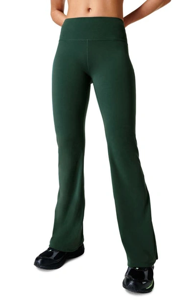 Sweaty Betty Power Kick Flare Workout Pants In Trek Green
