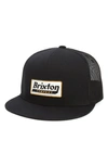 Brixton Steadfast Mesh Snapback Hat In Black