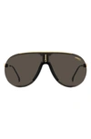 Carrera Eyewear Superchampion 99mm Aviator Sunglasses In Black Gold/ Gray