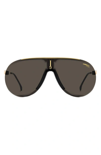 Carrera Eyewear Superchampion 99mm Aviator Sunglasses In Black Gold/ Gray