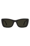 Electric Portofino 52mm Rectangular Sunglasses In Gloss Black/ Grey Polar