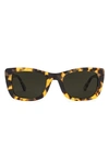 Electric Portofino 52mm Rectangular Sunglasses In Gloss Spotted Tort/ Grey Polar