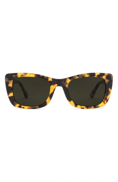 Electric Portofino 52mm Rectangular Sunglasses In Gloss Spotted Tort/ Grey Polar