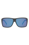 Electric Bristol 52mm Polarized Square Sunglasses In Matte Black/ Blue Polar Pro