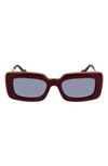 Lanvin 52mm Rectangular Sunglasses In Burgundy