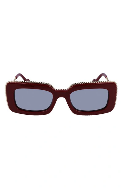 Lanvin 52mm Rectangular Sunglasses In Burgundy