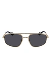 Lanvin 58mm Navigator Sunglasses In Gold/ Grey