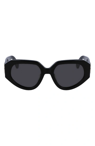 Lanvin 53mm Modified Rectangular Sunglasses In Black