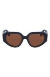 Lanvin 53mm Modified Rectangular Sunglasses In Dark Grey