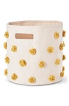 Pehr Babies' Pompom Canvas Bin In Marigold