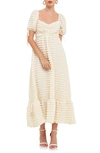 Endless Rose Texture Puff Sleeve Maxi Dress In Ivory