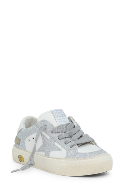 Golden Goose Kids' Girl's May Glitter Star Sneakers, Baby/toddler In Whitesilver