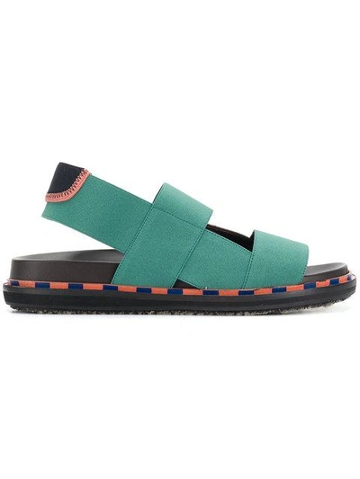 Marni Double Strap Sandals In Green