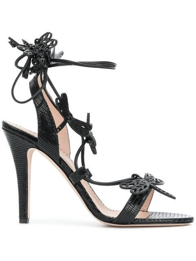 Red Valentino Dragonfly Detail Sandals - Black