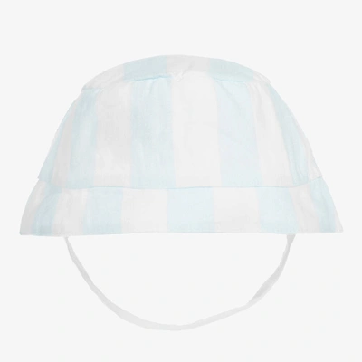 Caramelo Blue Candy Stripe Baby Sun Hat