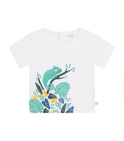 Carrèment Beau Babies' Boys White Cotton Chameleon T-shirt