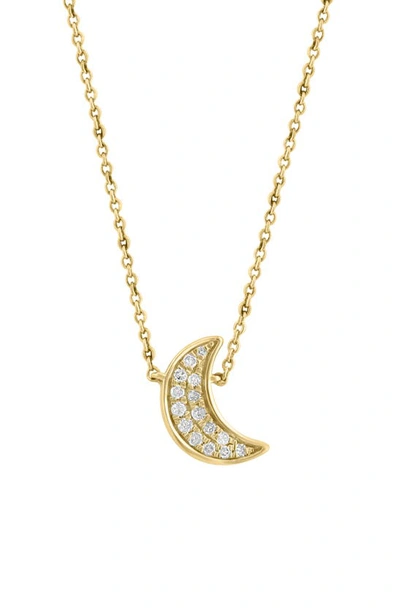 Effy Yellow Gold Plated Sterling Silver Diamond Moon Necklace