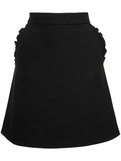 Kate Spade Ruffle-trim A-line Mini Skirt In Black