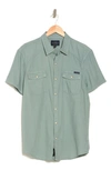 Lucky Brand Western Workwear Short Sleeve Shirt In Chinois Green