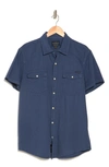 Lucky Brand Western Workwear Short Sleeve Shirt In American Navy