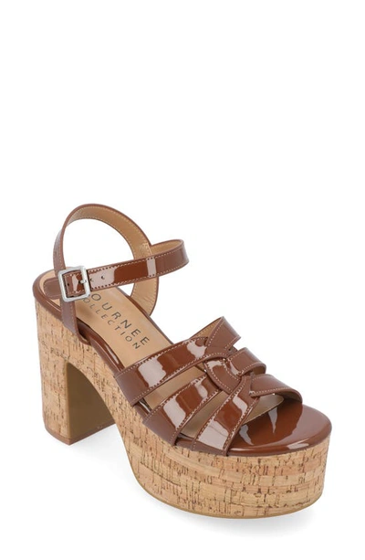 Journee Collection Tru Comfort Jania Platform Sandal In Brown