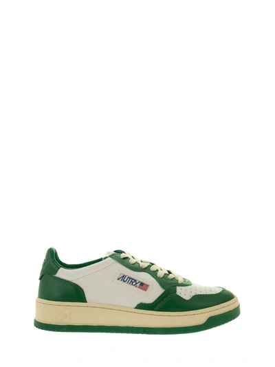 Autry `medalist Low` Leather Sneakers In Bianco