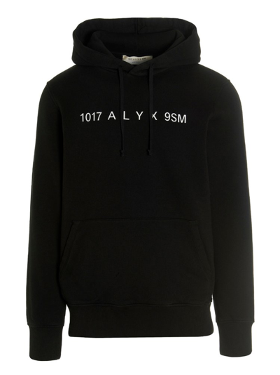 Alyx 1017  9sm Studded-logo Detail Hoodie In Black White