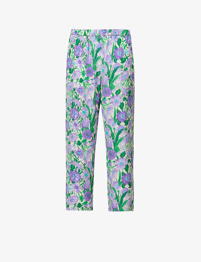 Weekend Max Mara Allover Printed Trousers In Lilac