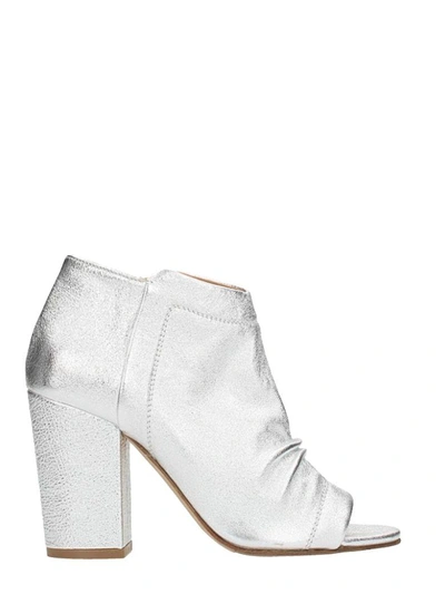 Julie Dee Wash Silver Ankle Boots