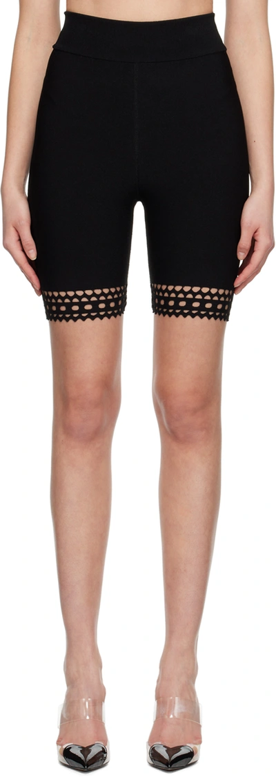 Alaïa Vienne Cutout Biker Shorts In Black