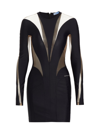 Mugler Womens Black Nude 01 Spiral Panelled Stretch-woven Mini Dress