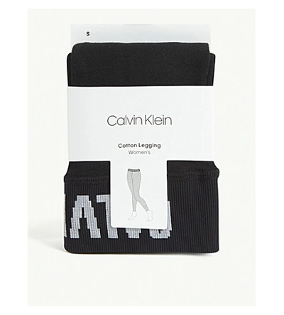 Calvin Klein 'retro' Logo Leggings In J41 Pale Grey Heather