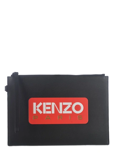 Kenzo Pochette  In Smooth Leather In Black