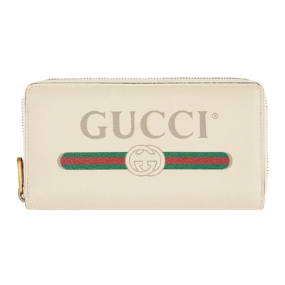 Gucci Off-white Logo Continental Wallet In 8820 White