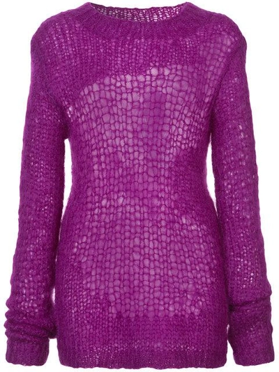 Helmut Lang Pullover In Lochstrick In Pink