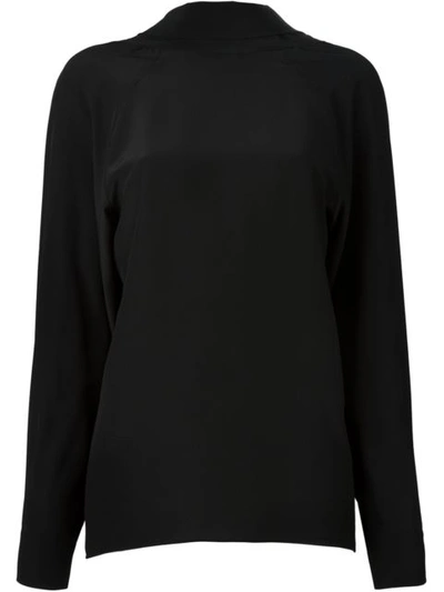 Maison Margiela Draped Back Blouse In Black