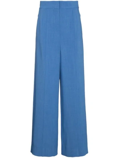 Roksanda Lapari Pintucked Wide-leg Trousers In Blue