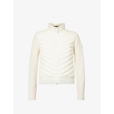 Canada Goose Hybridge Knit Down Wool Jacket In White