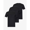Allsaints Mens Black Brace Tonic Pack Of Three Cotton-jersey T-shirts