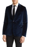 Paul Smith Tailored Fit Cotton Sport Coat In Deep Blue