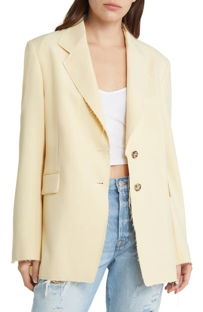 Frame Oversized Raw Edge Blazer In Yellow