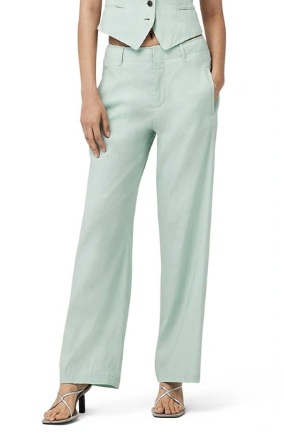 Rag & Bone Dylan Cropped Wide-leg Linen Pants In Mint