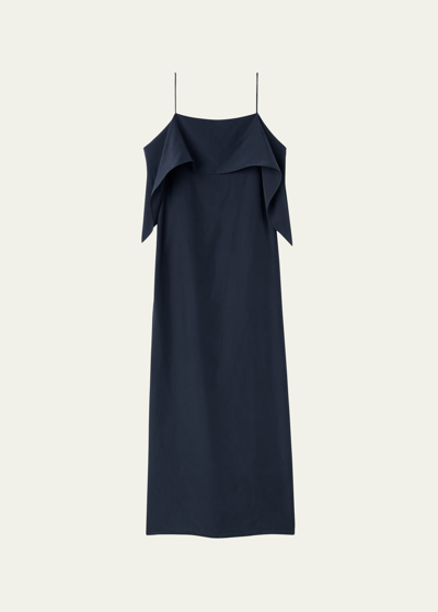 Totême Draped Silk Cami Dress In Navy